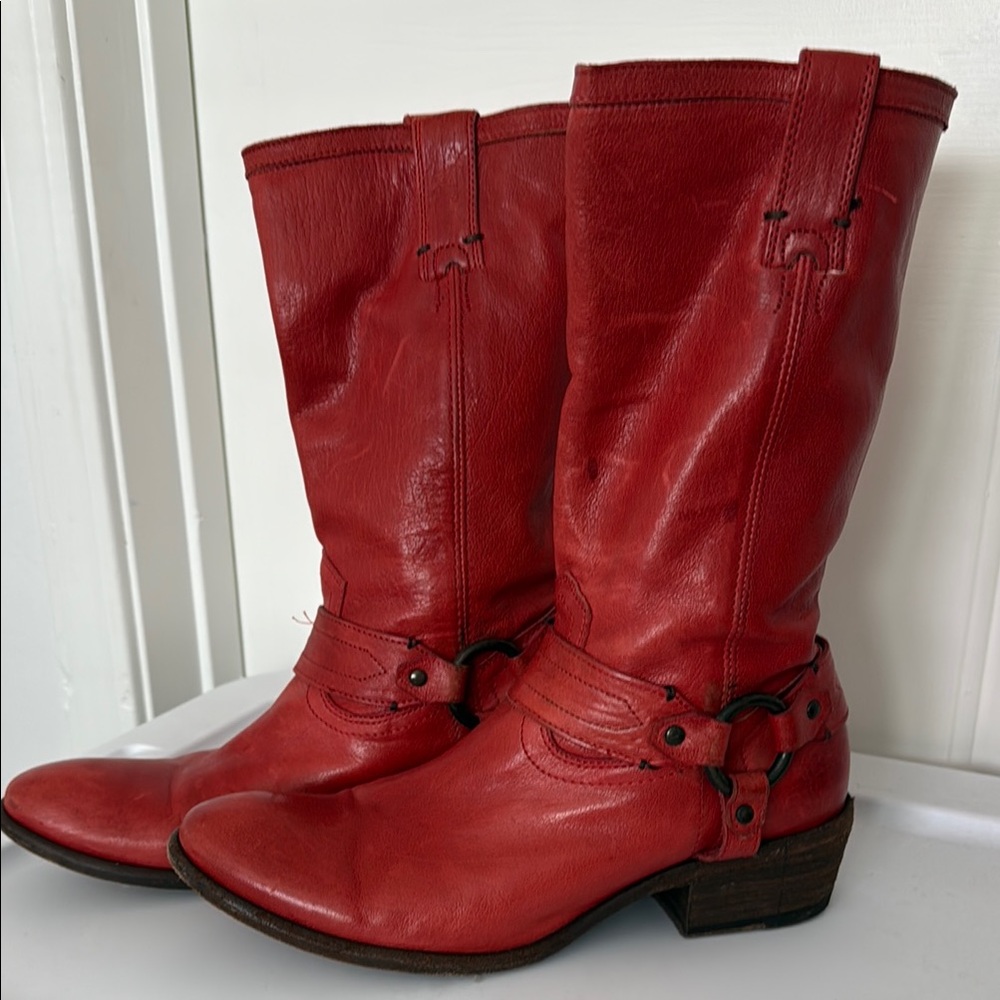 Red Frye Boots, 9